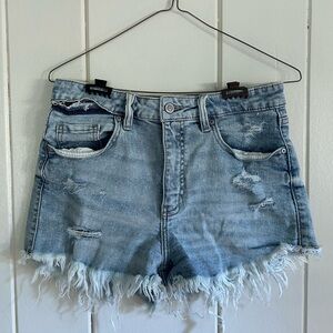 High Waisted Distressed Shorts